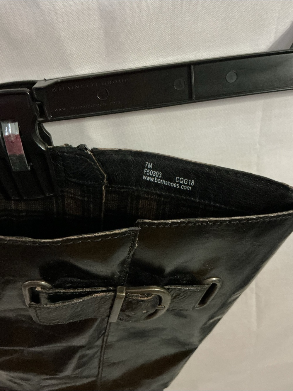 Born Black Leather Knee-High Riding Boots with Side Buckle - Picture 4 of 5